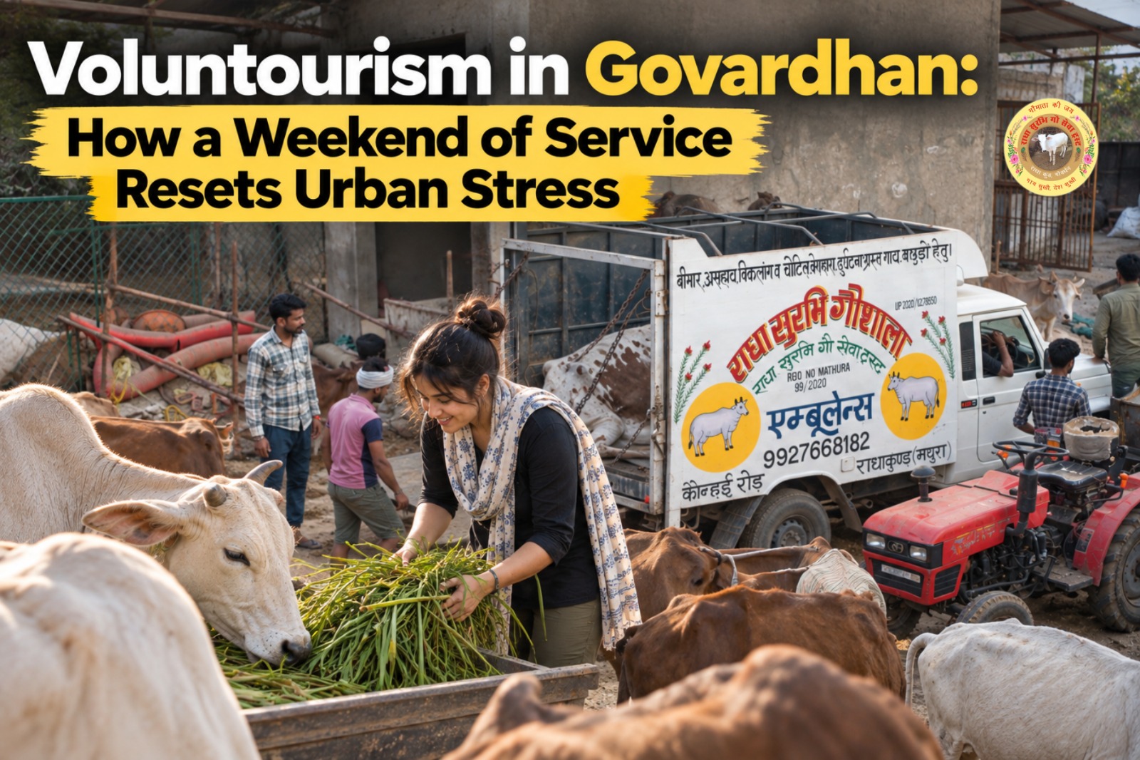 how-a -weekend-of-service-resets-urban-stress-radha-surabhi-gaushala-best-gaushala-in-vrindavan